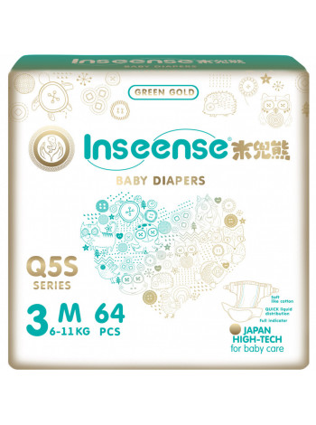 Подгузники M (6-11 кг) Inseense Q5S 64 шт