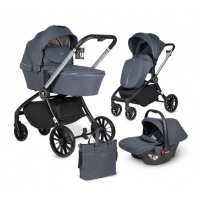 Коляска модульная 3в1 Baby shell  серый комби Арт/BBS-005