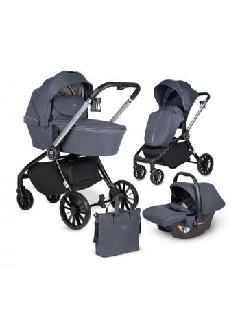 Коляска модульная 3в1 Baby shell  серый комби Арт/BBS-005