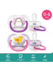 Пустышка Philips Avent 2 силиконовая ортодонтическая Ultra Air 0-6 мес. 2 шт. SCF080/06