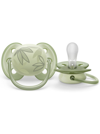 Пустышка Philips Avent Ultra Soft 0-6 мес. SCF092/03 с футляром для хранения и стерилизации зеленый