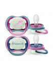 Пустышка Philips Avent Ultra air night 0-6 2 шт. SCF377/1 с футляром для хранения и стерилизации 