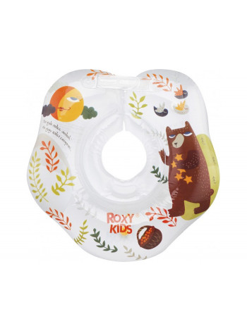 Круг для купания ROXY-KIDS надувной на шею для купания и плавания  с погремушкой fairytale bear